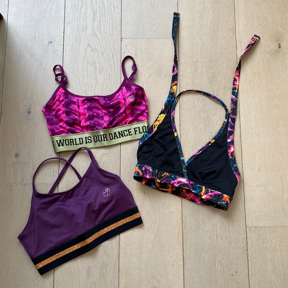 3 Zumbawear bras- size spicy